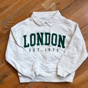 Zara White Sweatshirt with Green London Print
